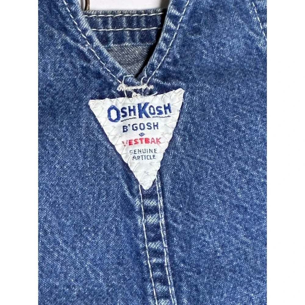Vintage OshKosh B'gosh Denim Vestbak Overalls Baby Blue Made in USA 6-9M 90s